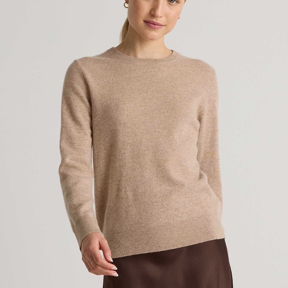 Quince Mongolian Cashmere Crewneck Sweater Size XL, Oatmeal Quiet Luxury - Picture 2 of 14